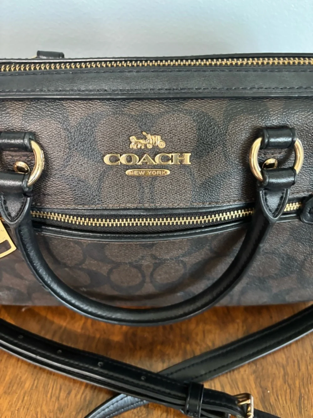 Coach Rowan Satchel in signature brown and black coated canvas - Picture 4 of 16